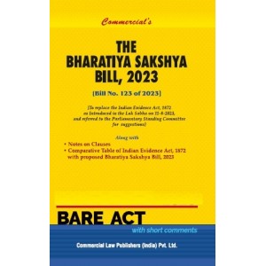 Commercial Law Publisher's Bharatiya Sakshya Bill, 2023 Bare Act	